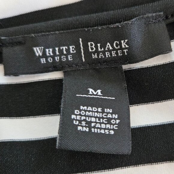 White House Black Market Womens Striped Lace-Trim Camisole Black & White Size M - Picture 6 of 7